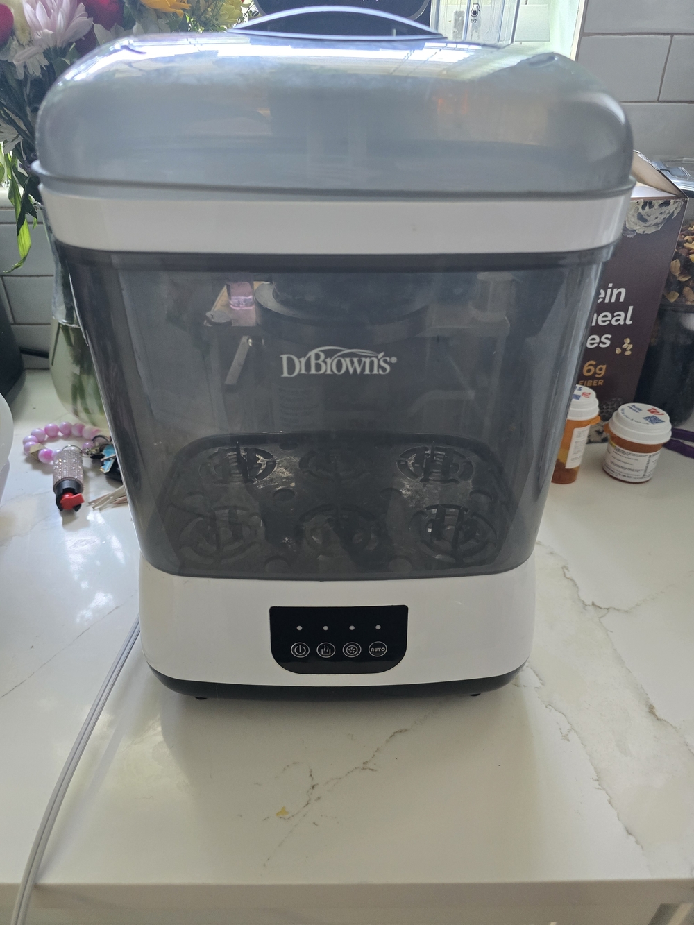 Dr. Brown's Electric Bottle Sterilizer - White & Gray